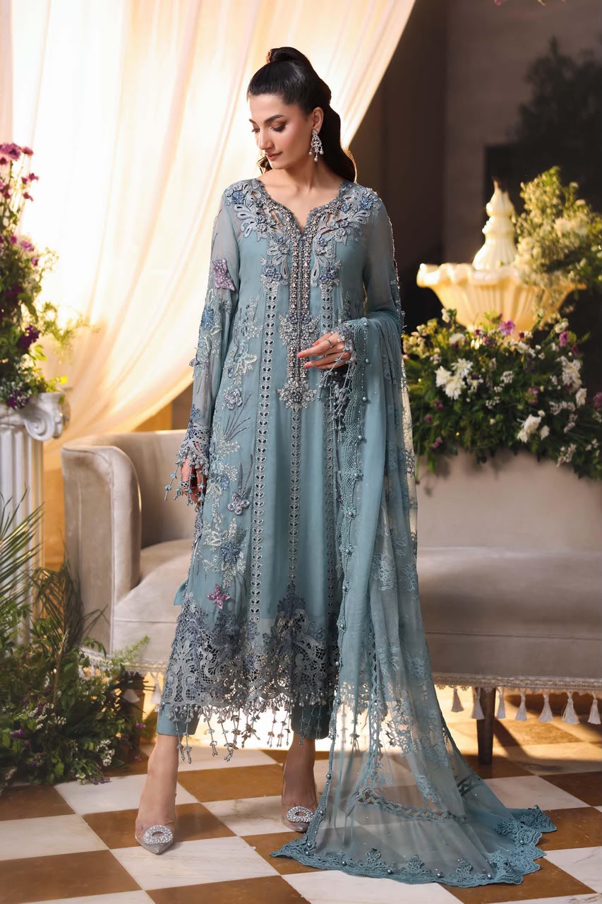 Amna's Clothing 009 - Premium Embroidered Chiffon Suit