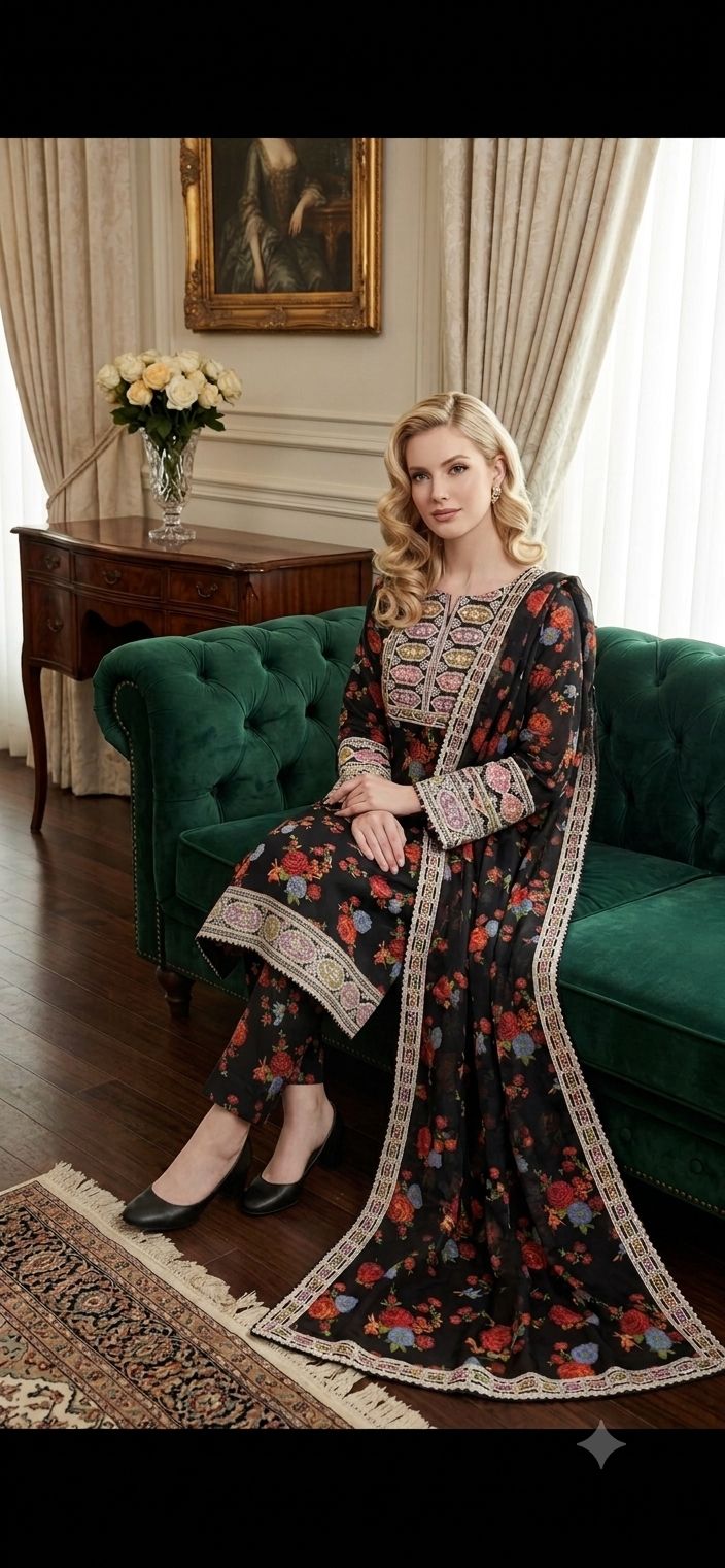 Amna's Clothing 015 - Ready-to-Wear Embroidered Lawn 3-Piece Suit