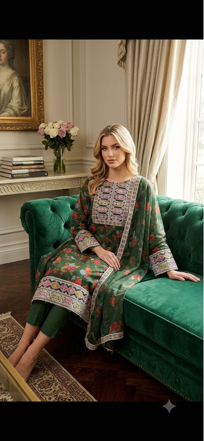 Amna's Clothing 015 - Ready-to-Wear Embroidered Lawn 3-Piece Suit