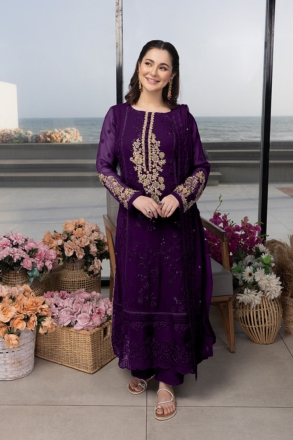 Premium Chiffon | Adda Work |  Azure