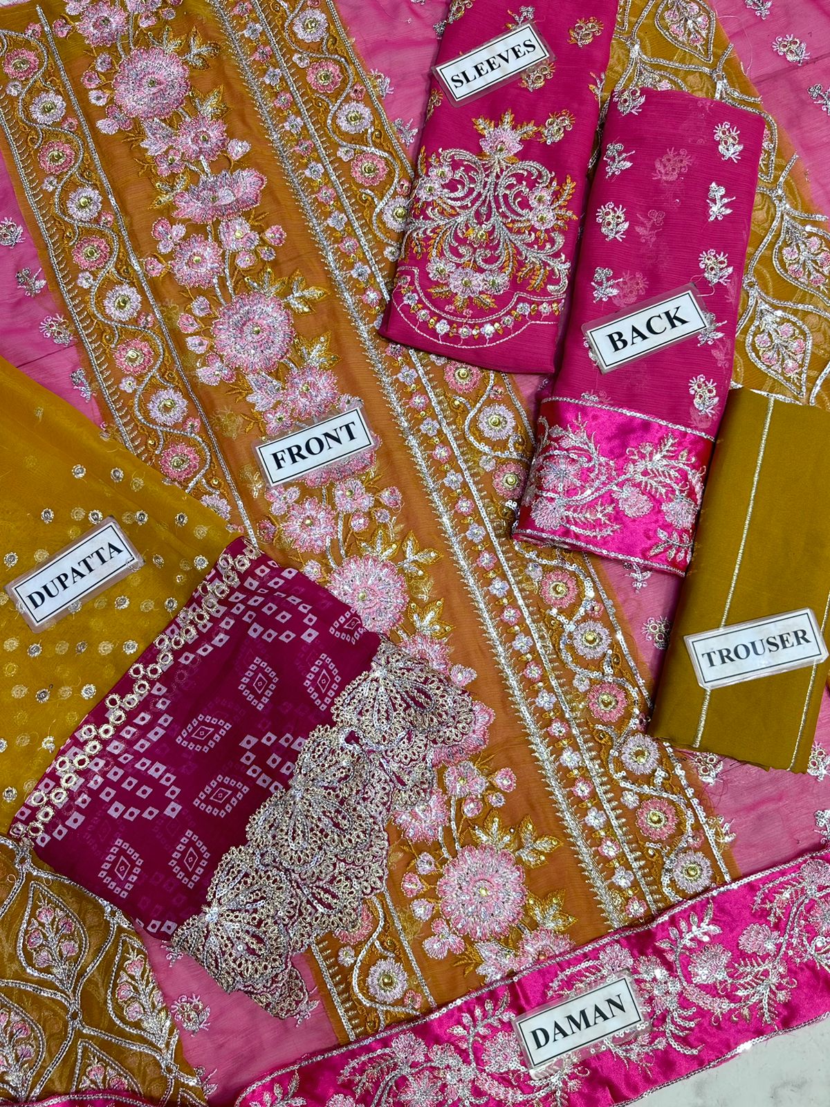 Party Wear | Organza | Chiffon |  Crimson