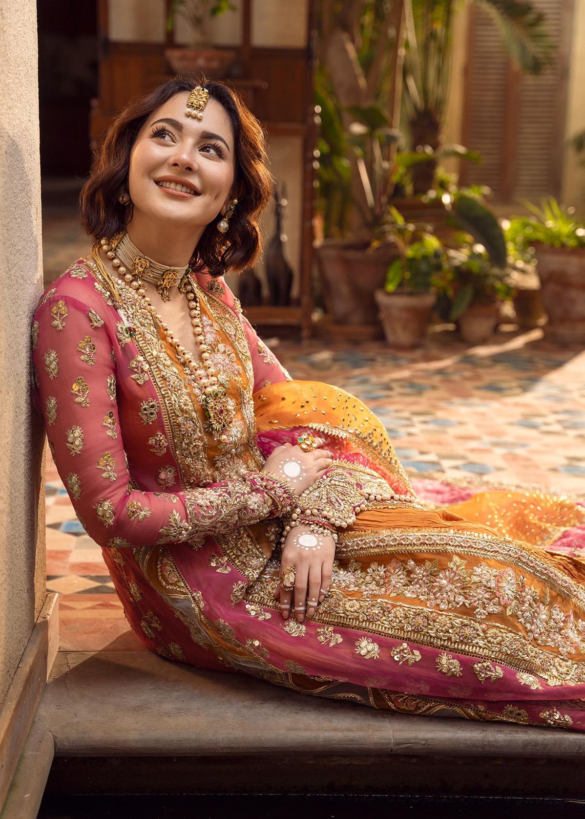 Party Wear | Organza | Chiffon |  Crimson