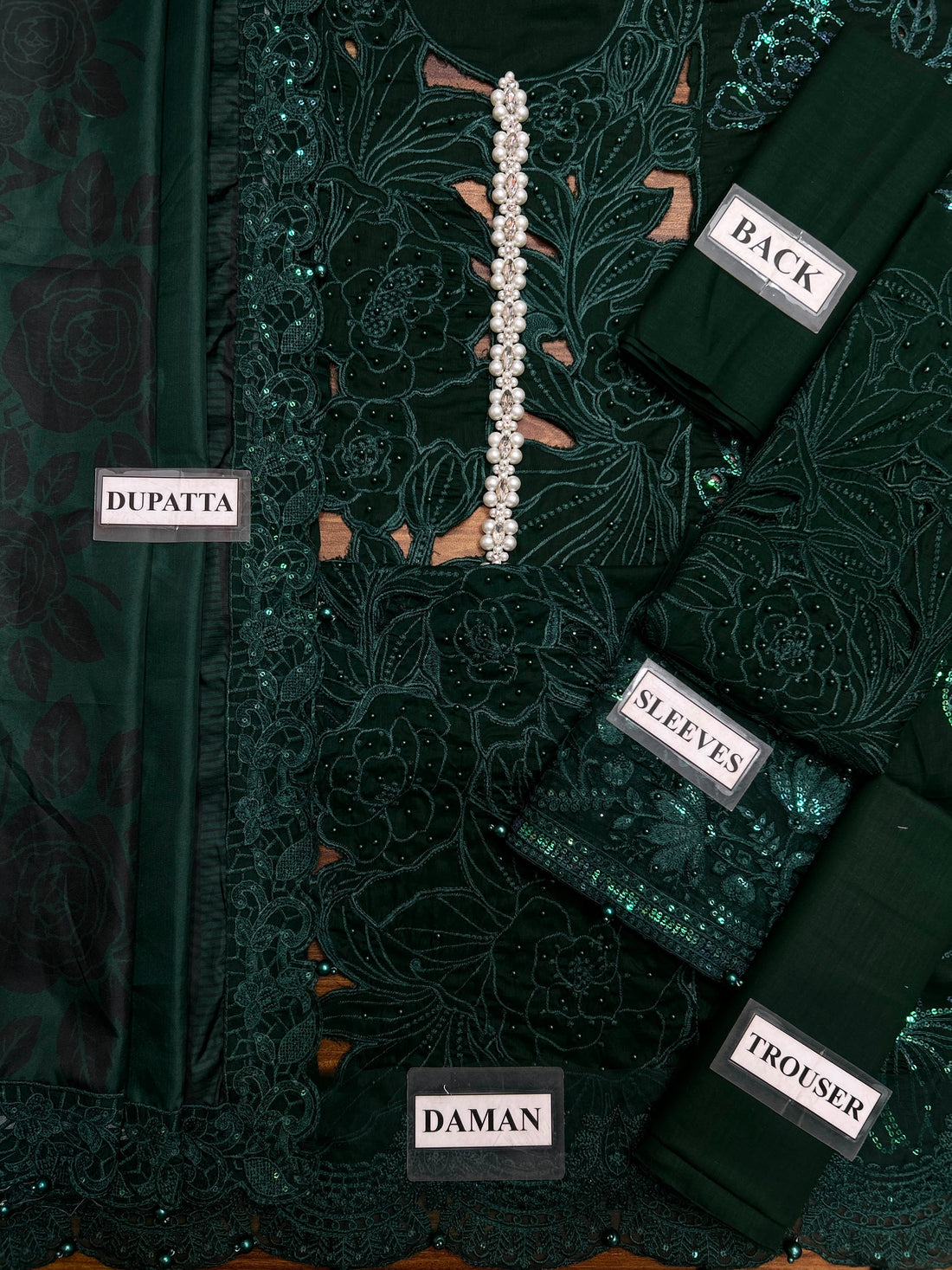 Green | Lawn | Embroidered | Pearl Work