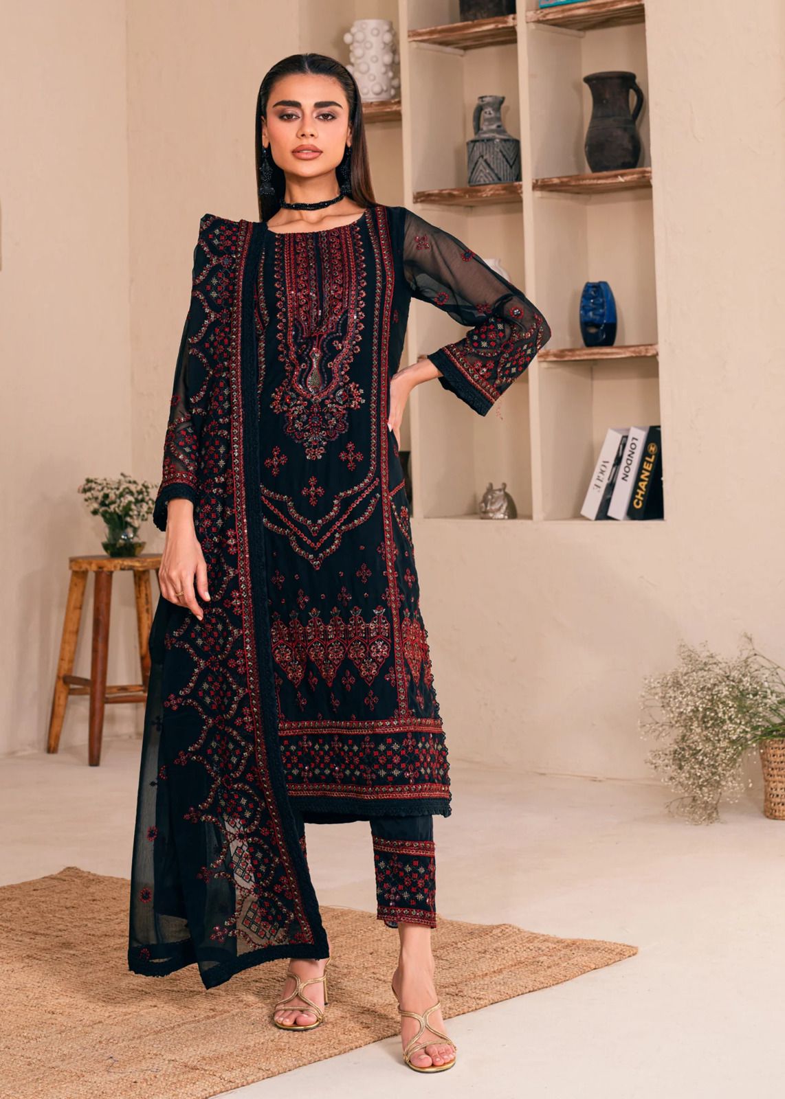 Premium Chiffon | Black |  Sequence