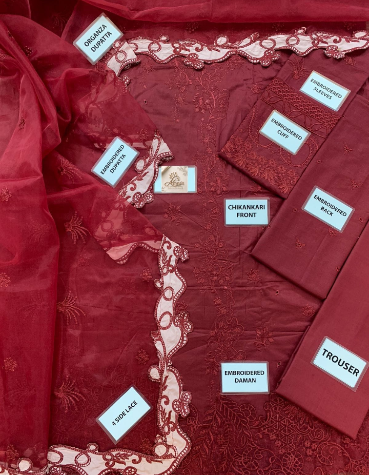 Premium Cotton | Chikankari |  Organza Dupatta