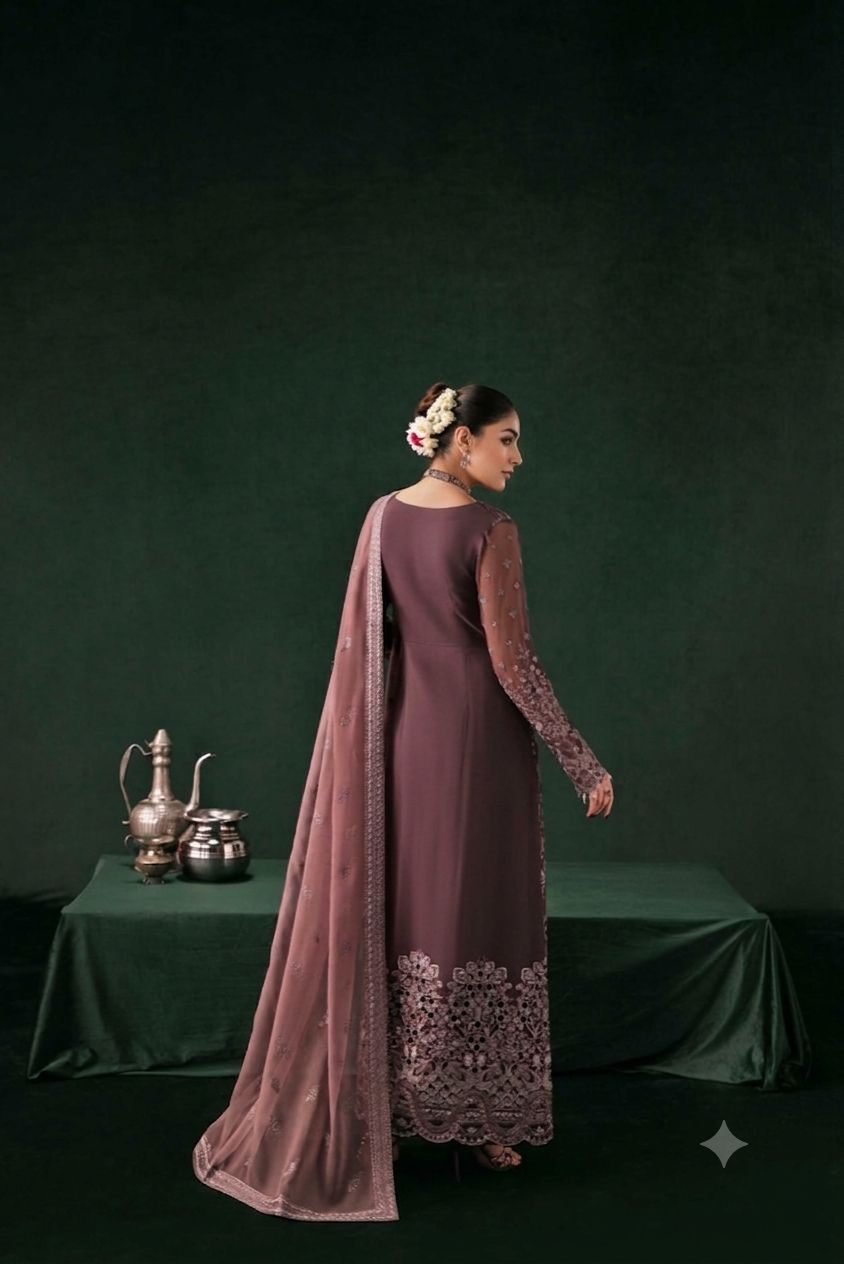 Amna's Clothing 001 - Premium Embroidered Chiffon Suit