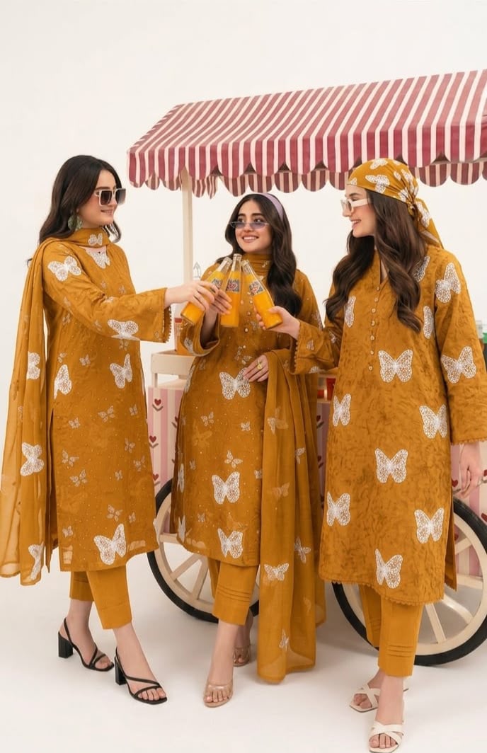 Butterfly | Embroidered |  Chikankari