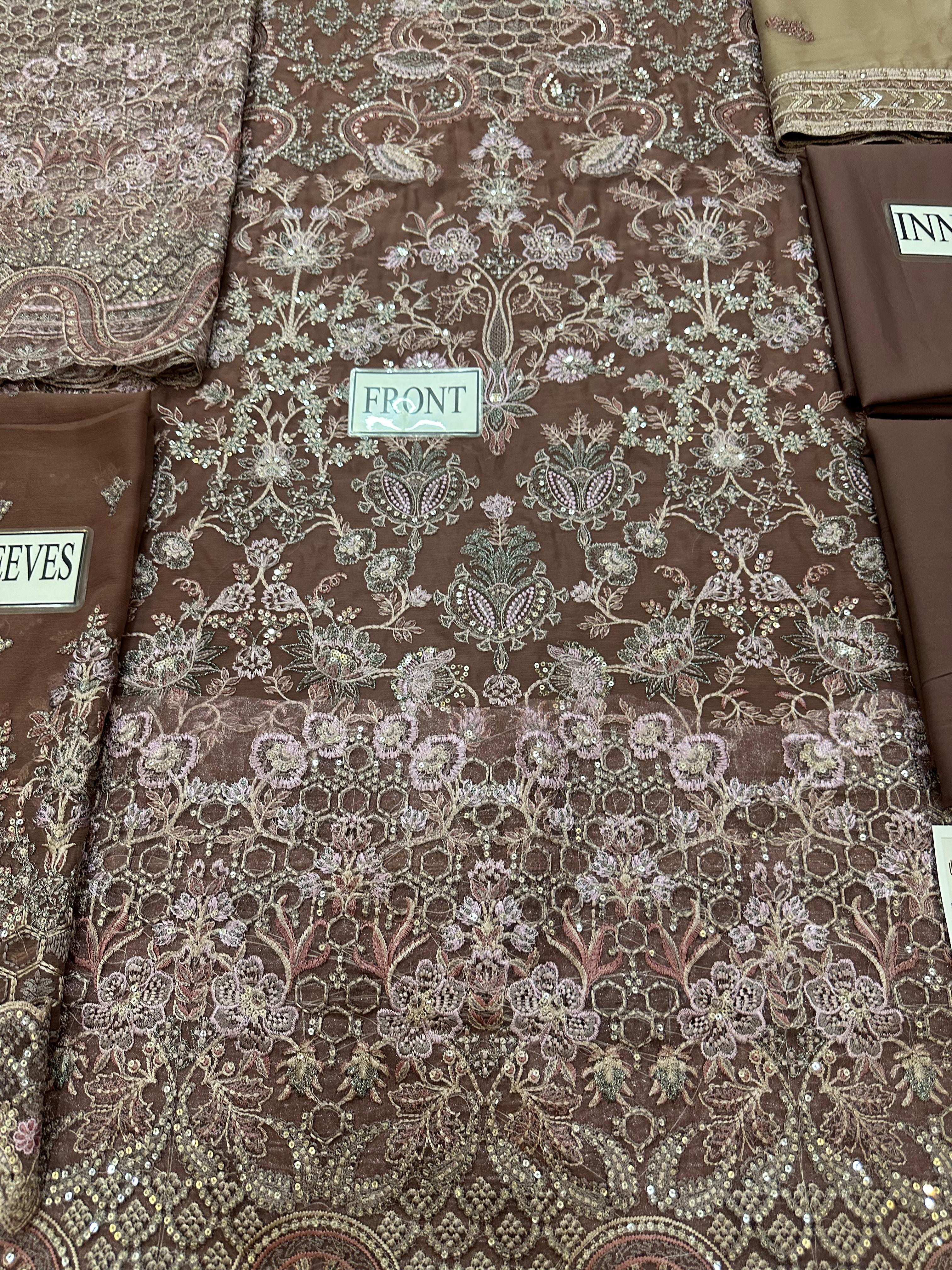 Amna's Clothing 001 - Premium Embroidered Chiffon Suit