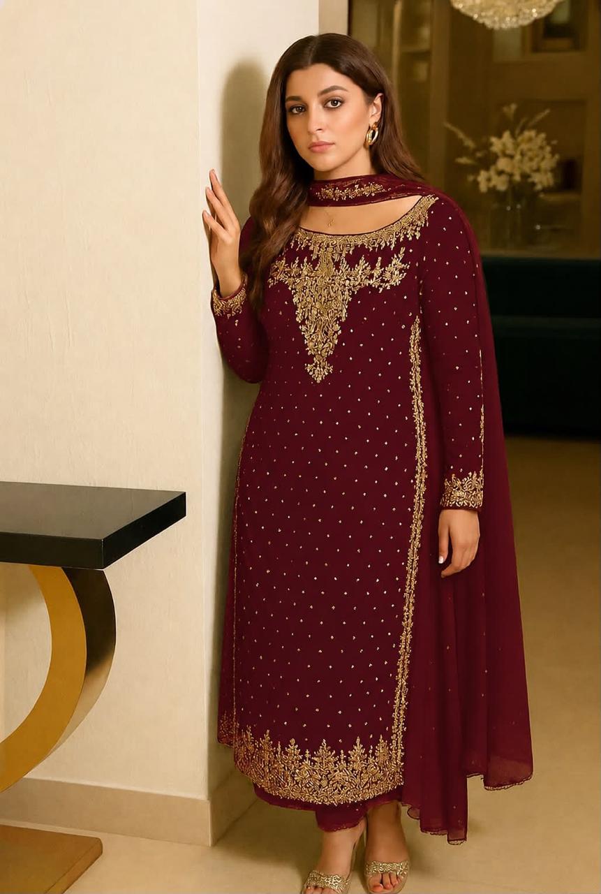 Aneelas Chiffon Embroidered