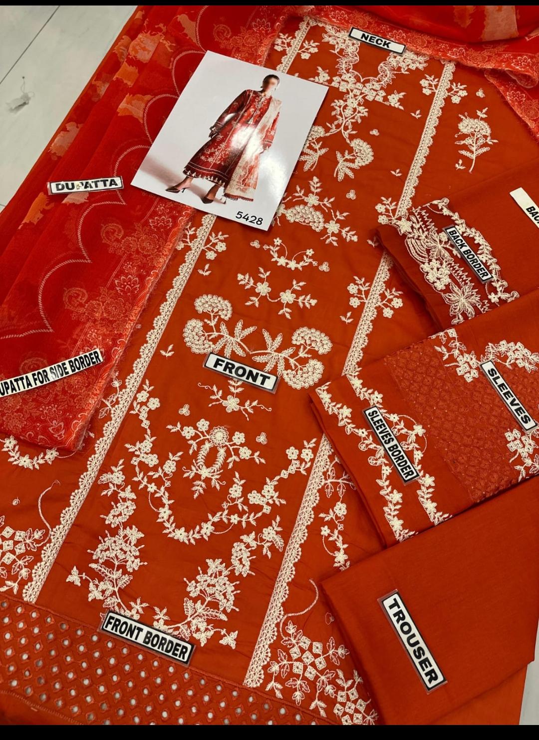 Amna's Clothing 005 - Premium Lawn Suit with Digital Print Organza Dupatta