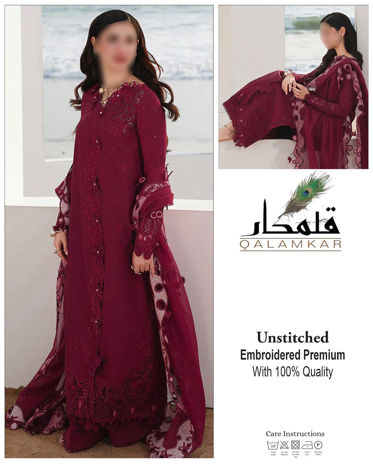 Premium Cotton | Chikankari |  Organza Dupatta