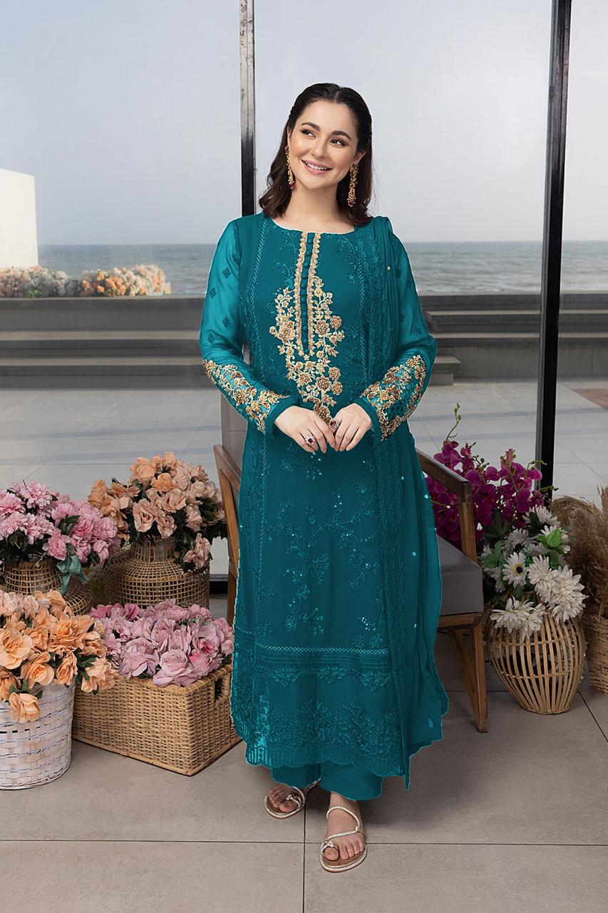 Premium Chiffon | Adda Work |  Azure