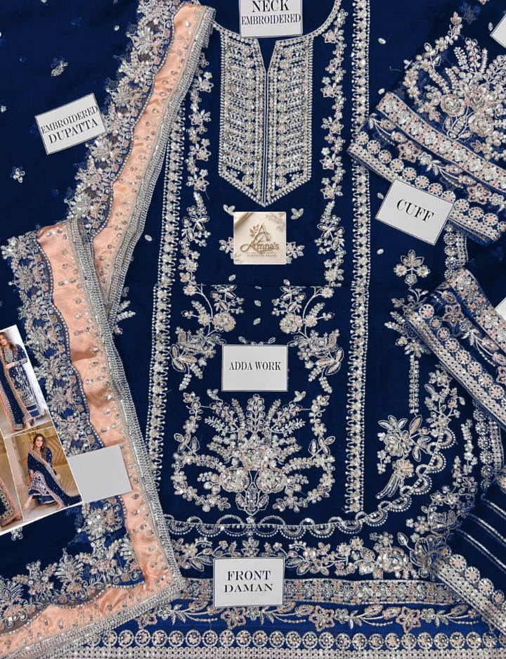 Luxury Embroidered | Chiffon |  Aneelas